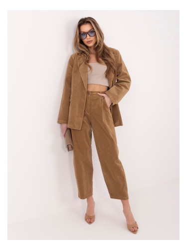 Панталон от велур 7/8 цвята с камила
