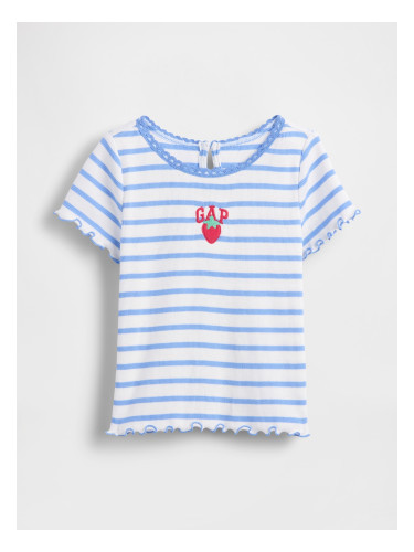 Тениска с оребрено лого GAP за момичета