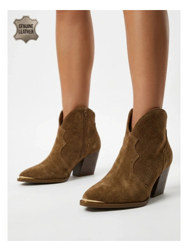 Дамски велурени каубойски ботуши Resti