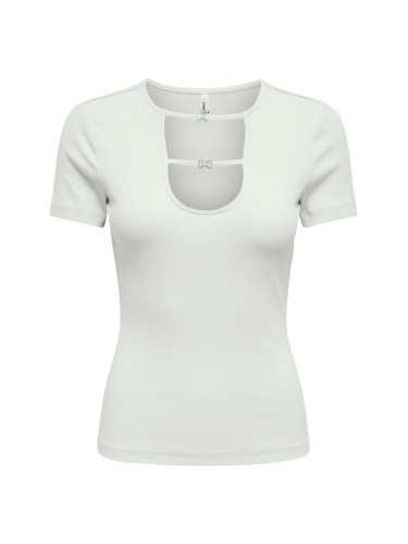 Само бяла тениска с къс ръкав