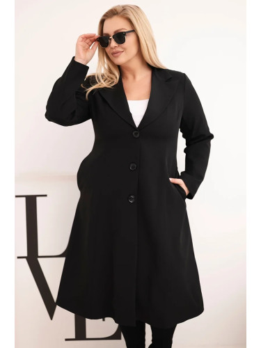 Дамско палто Kesi Plus Size с яка, черно