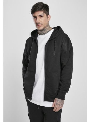 Neoprene Block Tech Fleece Full Zip Hoodie Black