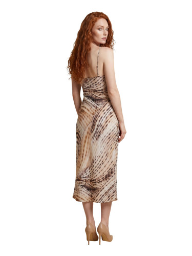 Рокля миди с шарки Guess