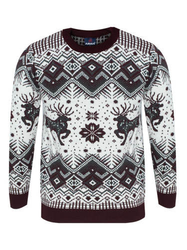 Мъжки бордо коледен пуловер