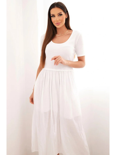 Дамска памучна рокля миди джоба Kesi Włoski