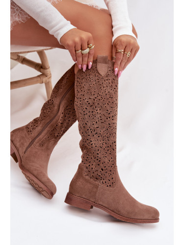 Дамски перфорирани боти до глезена S. BARSKI