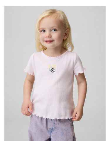 Детска оребрена тениска GAP с лого - Момичета