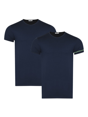 BIKKEMBERGS - мъжки тениски, комплект от 2 бр. - тъмносини