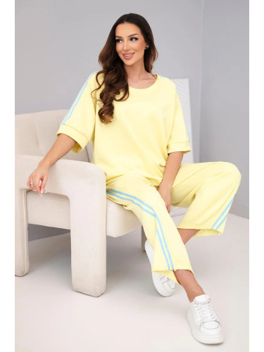 Дамски комплект Kesi от жълта вискоза