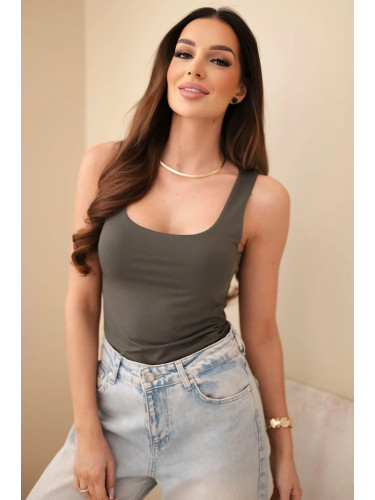 Италиански потник Kesi с деколте в тъмно каки цвят