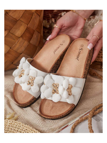 Дамски джапанки с плюшени мечета и цветя