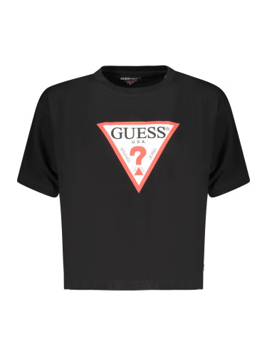 Черна тениска Guess с къс ръкав