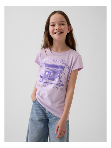 Тениска с щампа GAP за момичета