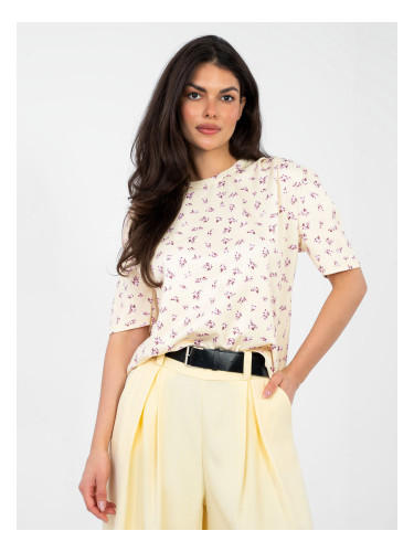 Светложълта блуза с щампа