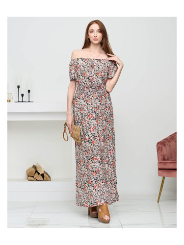 Макси рокля с флорален мотив