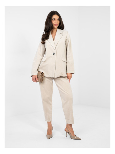 Светлобежово кадифено яке от Rue Paris