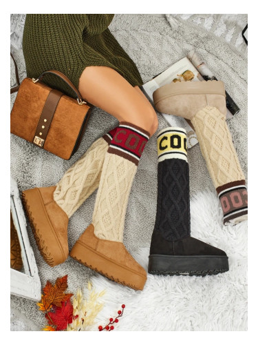 Дамски снежни ботуши Resti High с плетка Anane