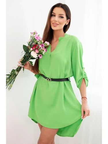 Италианска рокля Kesi с колан, цвят шамфъстък