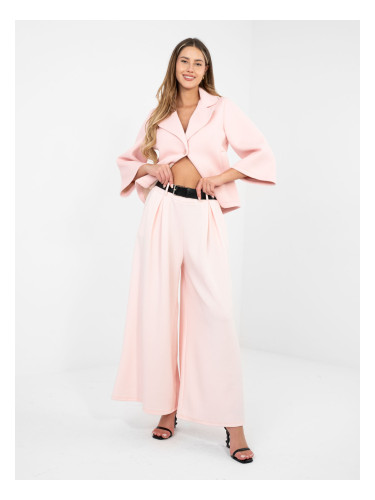 Светлорозови широки панталони