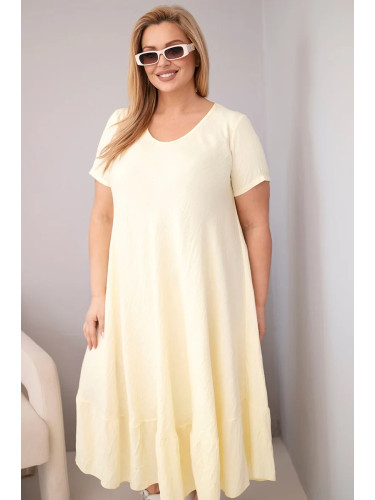 Жълта рокля с къс ръкав Kesi с големи размери