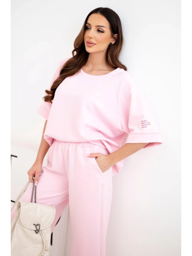 Дамски комплект Kesi в розово с цвят на захарен памук