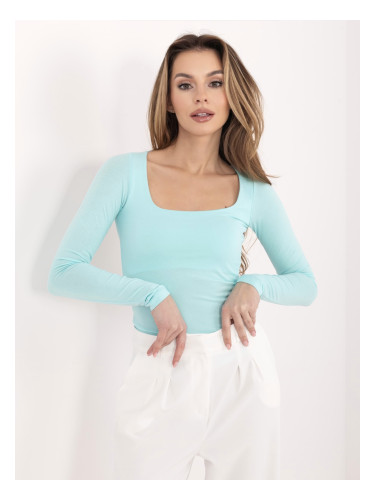 Ментова блуза с обикновен памук