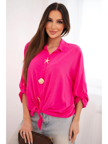 Дамска вискозна риза с декоративни копчета