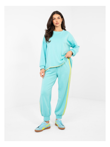 Комплект анцуг в цвят мента с голям суитшърт