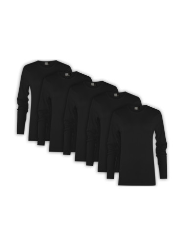 Дамски тениски с дълъг ръкав Interlock-T, комплект от 5 бр.