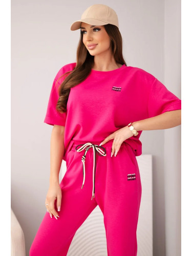 Дамски комплект Kesi от маслена вискоза с къс ръкав