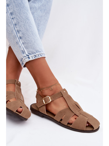 Дамски плоски каки римски сандали Boto Belanessa