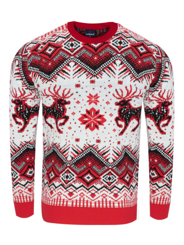 Коледен пуловер ARMA червено-бял