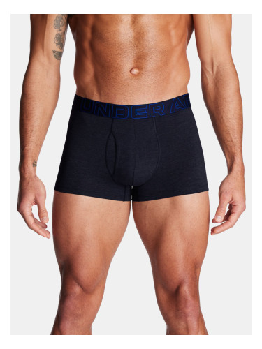Set of three men's boxer shorts in black, navy blue and grey Under Armour UA Performance Cotton 3in