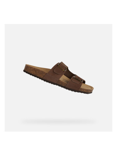 Тъмнокафяви дамски чехли Geox Brionia