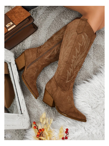 Дамски каубойски ботуши до глезена