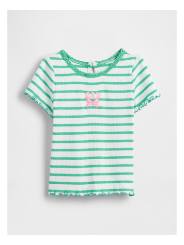 Тениска с оребрено лого GAP за момичета