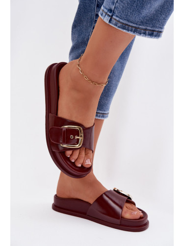 Дамски чехли с катарами, бордо, Rosivana