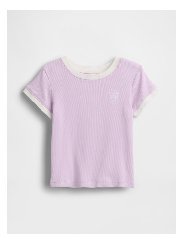 Детска оребрена тениска с логото на GAP