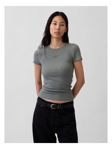 Дамска оребрена тениска с логото на GAP