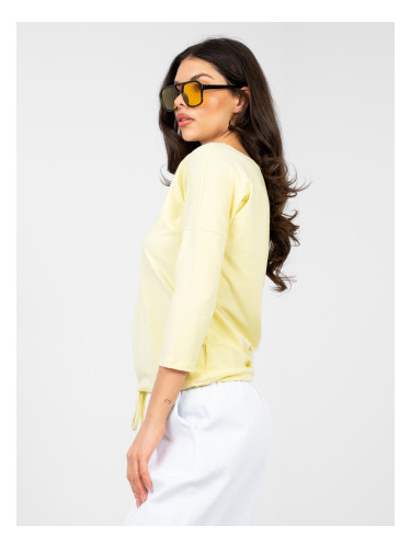 Пастелно жълта блуза с 3/4 ръкави