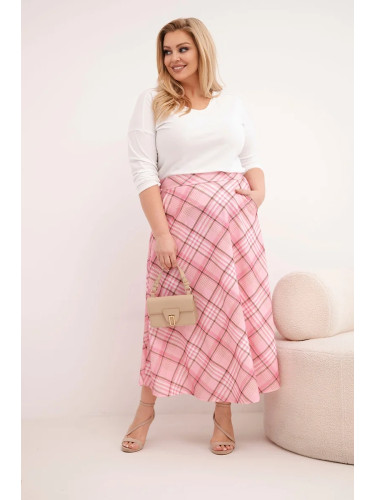 Дамска пола Kesi Plus Size с кариран модел