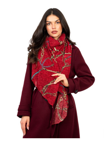 Червен дамски шал