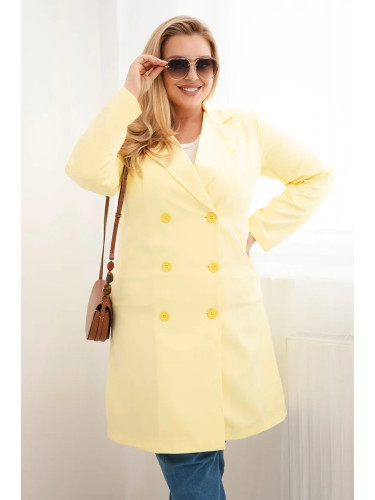 Жълто палто с двоен ред Kesi, голям размер