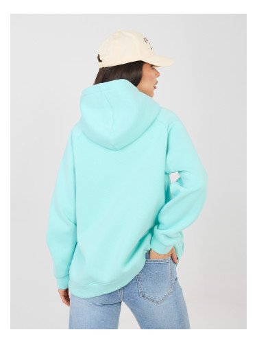 Дамски суичър с качулка в цвят мента