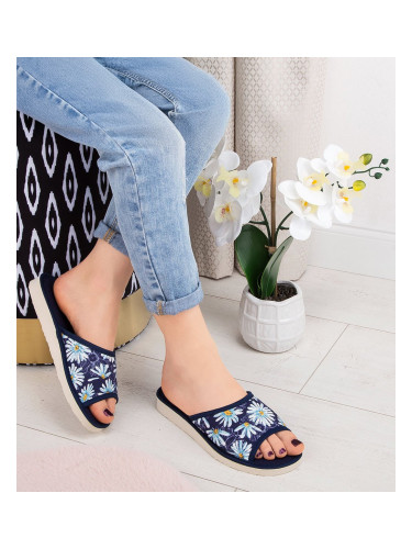 Дамски чехли Natural Style NS-018 сини цветя