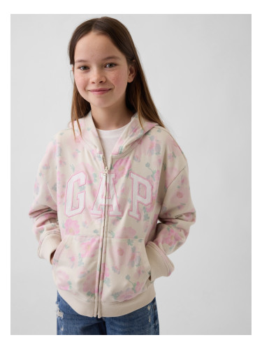 Момичешки суитшърт GAP с цип и лого