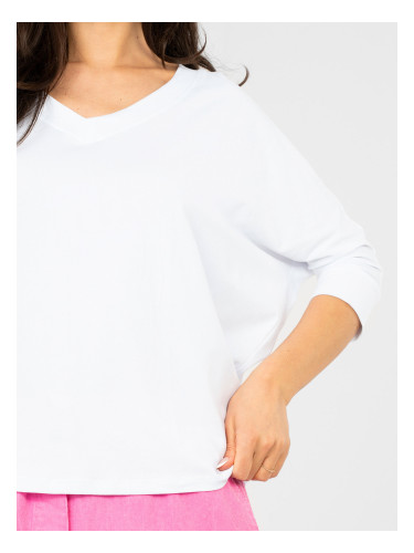 Бяла дамска блуза с голям размер