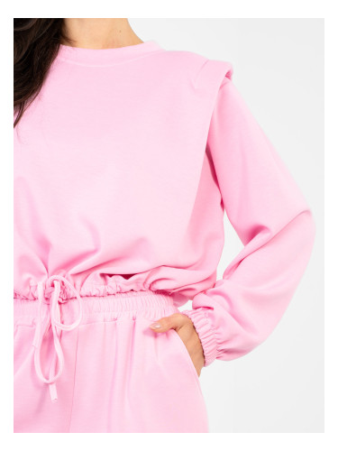 Пастелно розов комплект с джогър панталон