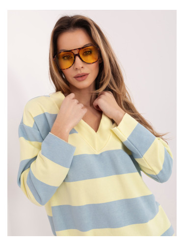 Жълт оувърсайз суитшърт с щампа