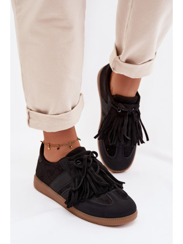 Дамски маратонки с черни пискюли Dorivelle